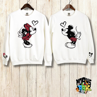 Custom Lover Mickey and Minnie Matching Couple Sweatshirt - Noahs Ark Box