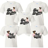 Custom Personalized Big Sister and Big Brother family T-shirt custom birthday T-shirt  Birthday Boy / Girl Custom Tee Birthday Party Shirt