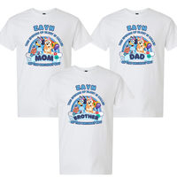 Custom Blue Dog Birthday Boy Family Matching Shirt