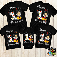 Mickey Mouse 1st Birthday Family Shirts, Iron On Heat noahs ark boxs
