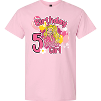 Personalized Birthday Girl T-Shirt Family Celebration, Blonde Doll Design  T-shirt Theme