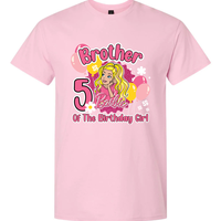 Personalized Birthday Girl T-Shirt Family Celebration, Blonde Doll Design  T-shirt Theme