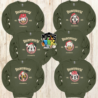 Retro Disney Matching Characters Christmas Trip T_Shirt_ Vintage Mickey Minnie, Donald_ Goofy_ Pluto Holiday Tee Comfort  Noahs Ark Box Family Tee Colors