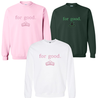 For Good Embroidered Sweatshirt, Good Wicked Inspired Sweatshirt, Aesthetic Changed For Good Sweatshirt, Wizard Of Oz Sweater Noahs Ark Box