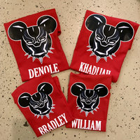 Custom Disney Black Panther Super Hero Mickey Mouse and Minnie Mouse T-Shirt