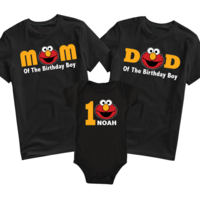 Personalized Elmo Monster Matching Family Birthday T-Shirts