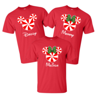 Disney Peppermint Christmas Family Mickey and Minnie Custom T-Shirts