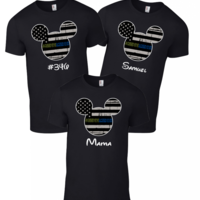 Custom Disney House Divided Disney US Marines Military Police Family Mickey Mouse Family Matching Shirts