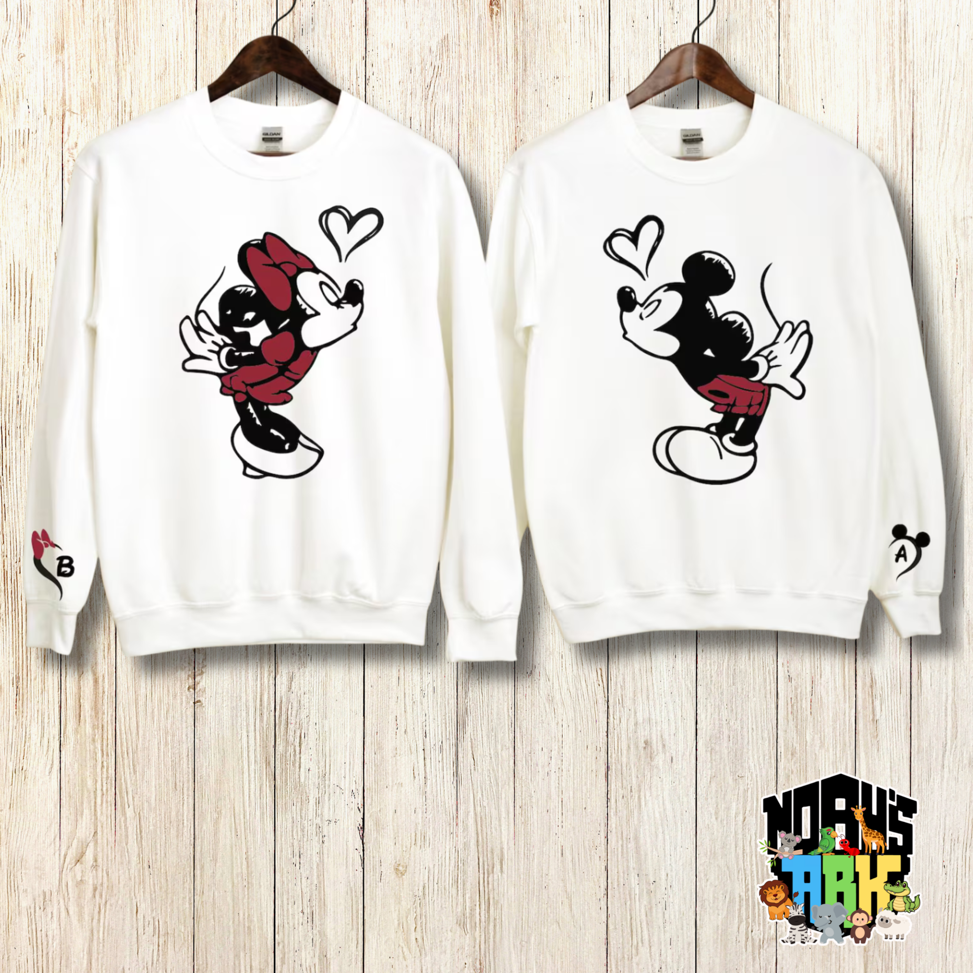 Custom Lover Mickey and Minnie Matching Couple Sweatshirt - Noahs Ark Box