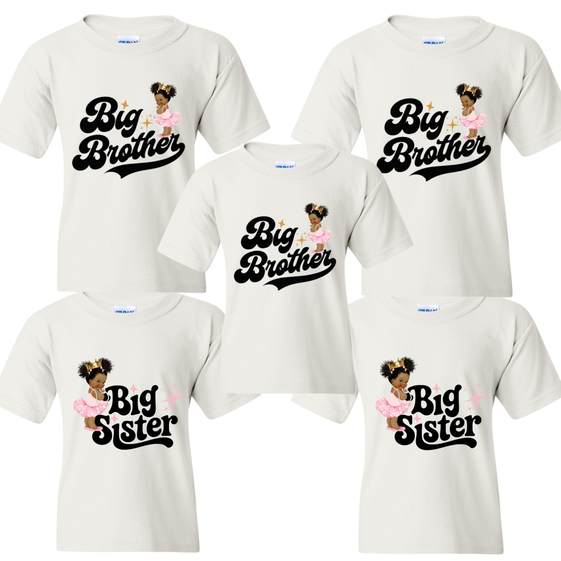 Custom Personalized Big Sister and Big Brother family T-shirt custom birthday T-shirt  Birthday Boy / Girl Custom Tee Birthday Party Shirt