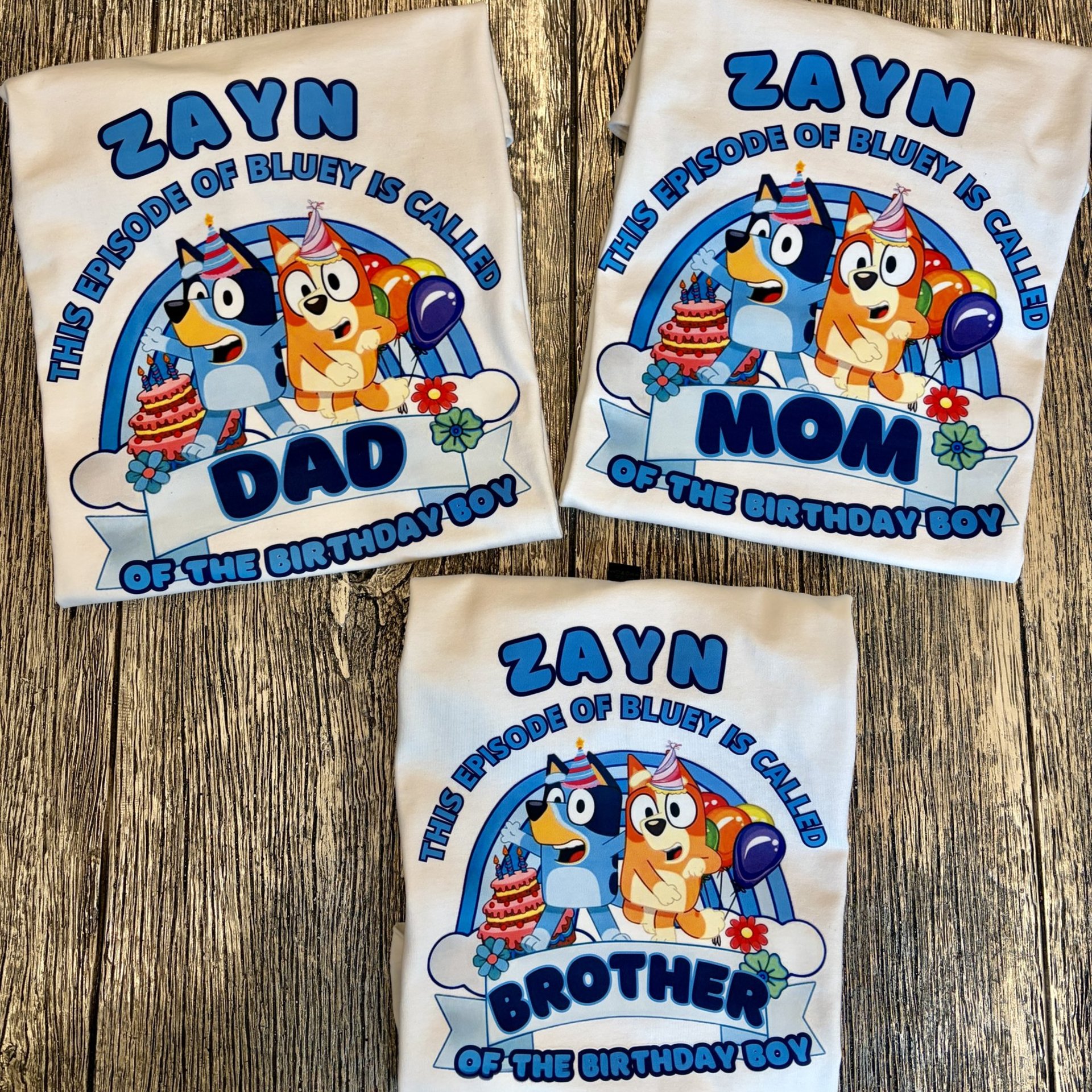 Custom Blue Dog Birthday Boy Family Matching Shirt