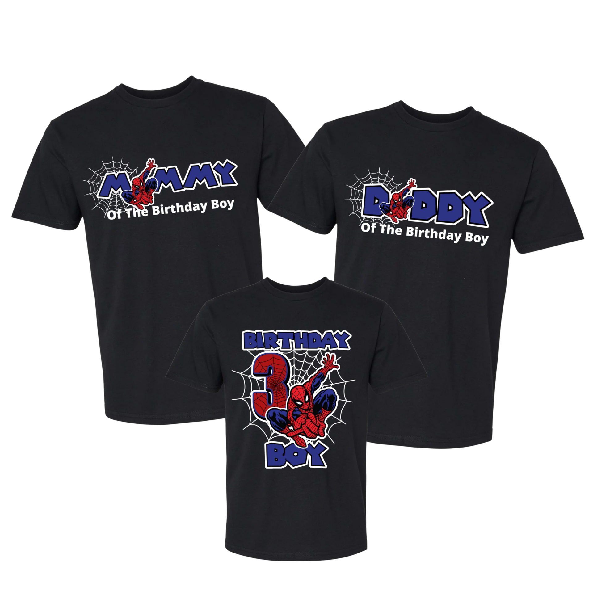 Custom Spiderman Family Birthday Shirts: Matching Spider Dad Mom T-Shirt