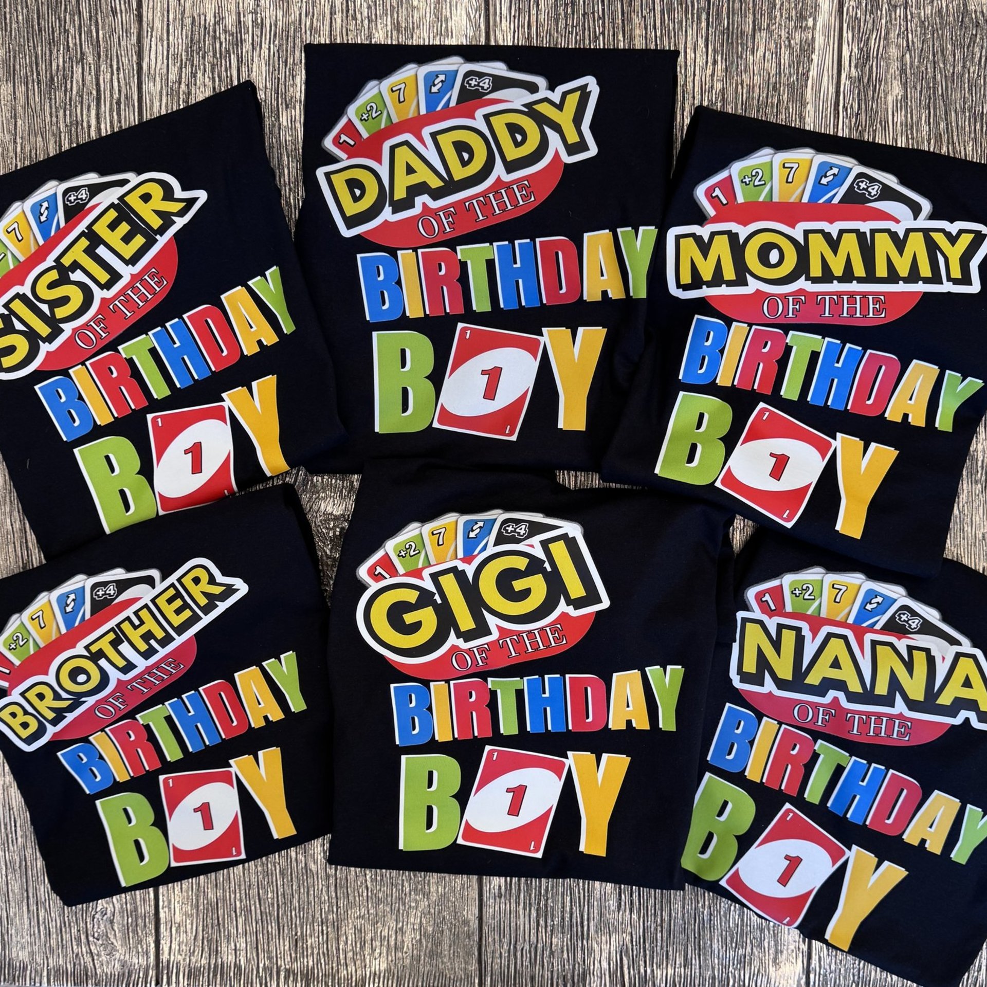 Family Matching Uno Birthday Party Shirt custom birthday tshirt noahs ark box 1