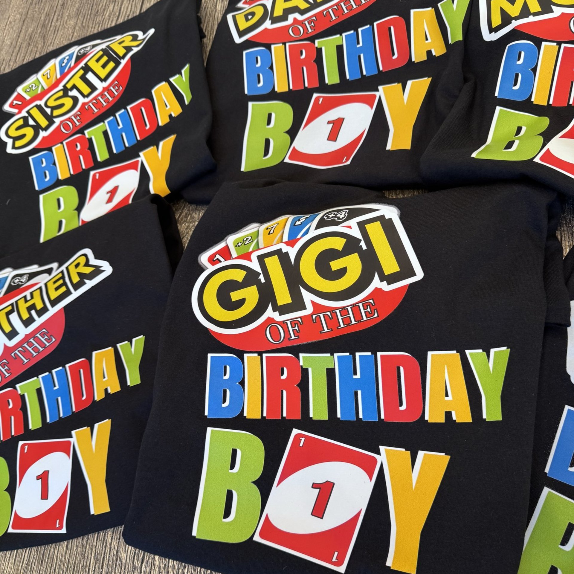 Family Matching Uno Birthday Party Shirt custom birthday tshirt noahs ark box 1