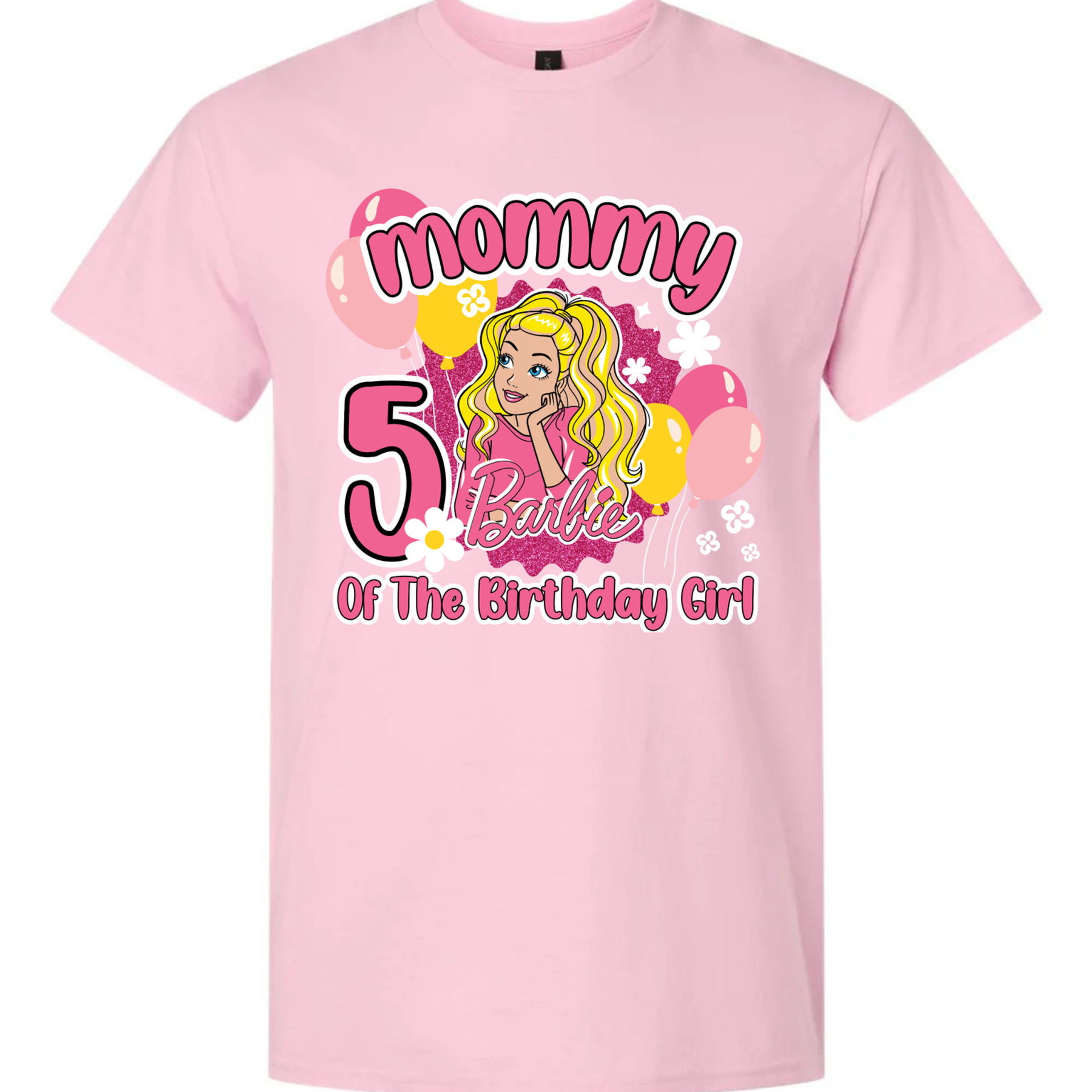 Personalized Birthday Girl T-Shirt Family Celebration, Blonde Doll Design  T-shirt Theme