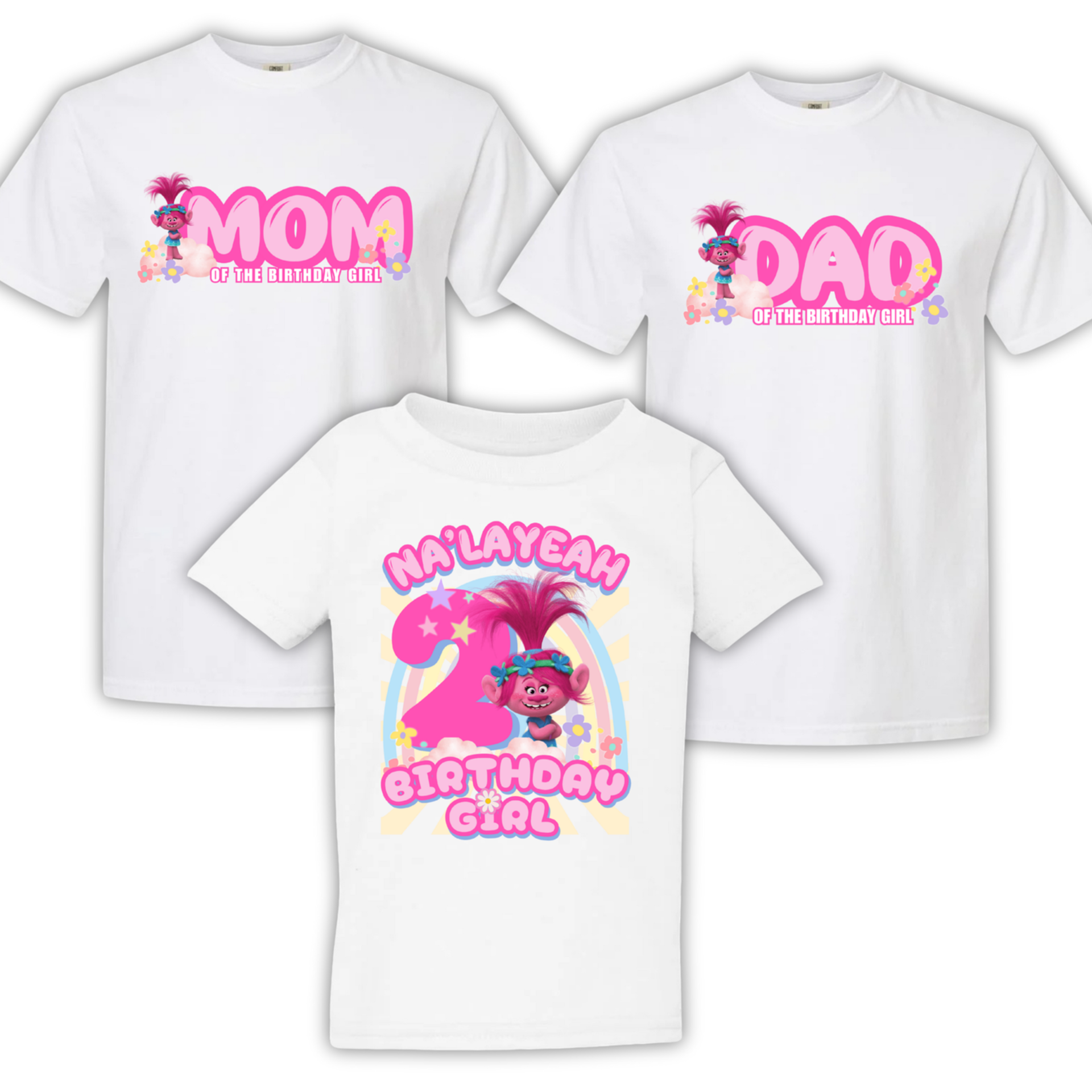 Trolls Poppy 2nd Birthday Girl PNG for DIY Birthday Shirts - Personalized Party Theme for Kids 