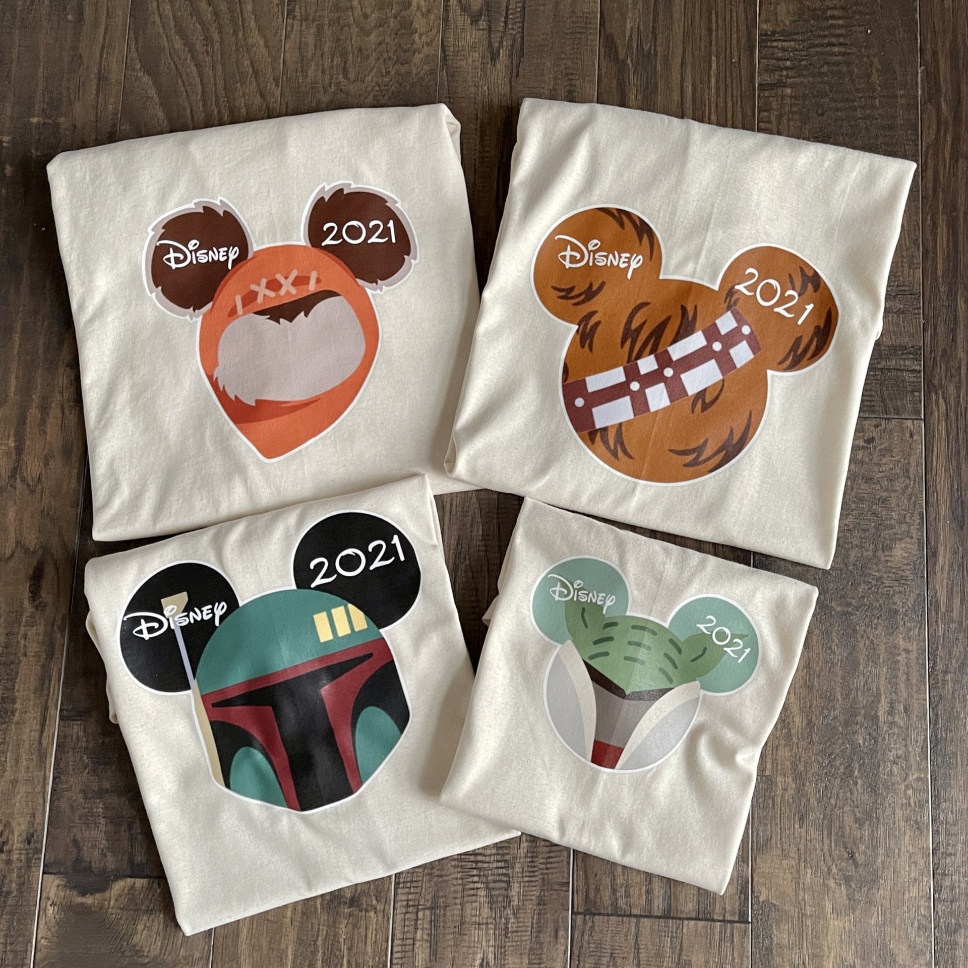 Disney Mickey and Minnie STAR WARs Family T-Shirts With White trim