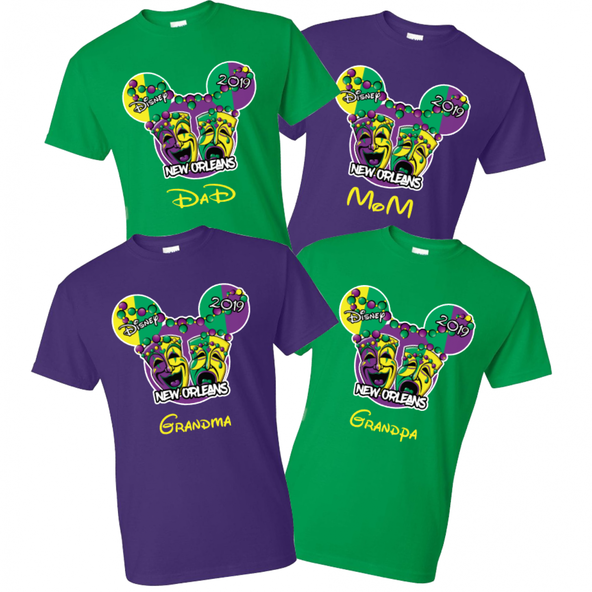 Custom Disney Mardi Gras Vacation Family and Friends T-Shirt *NEW 2026*