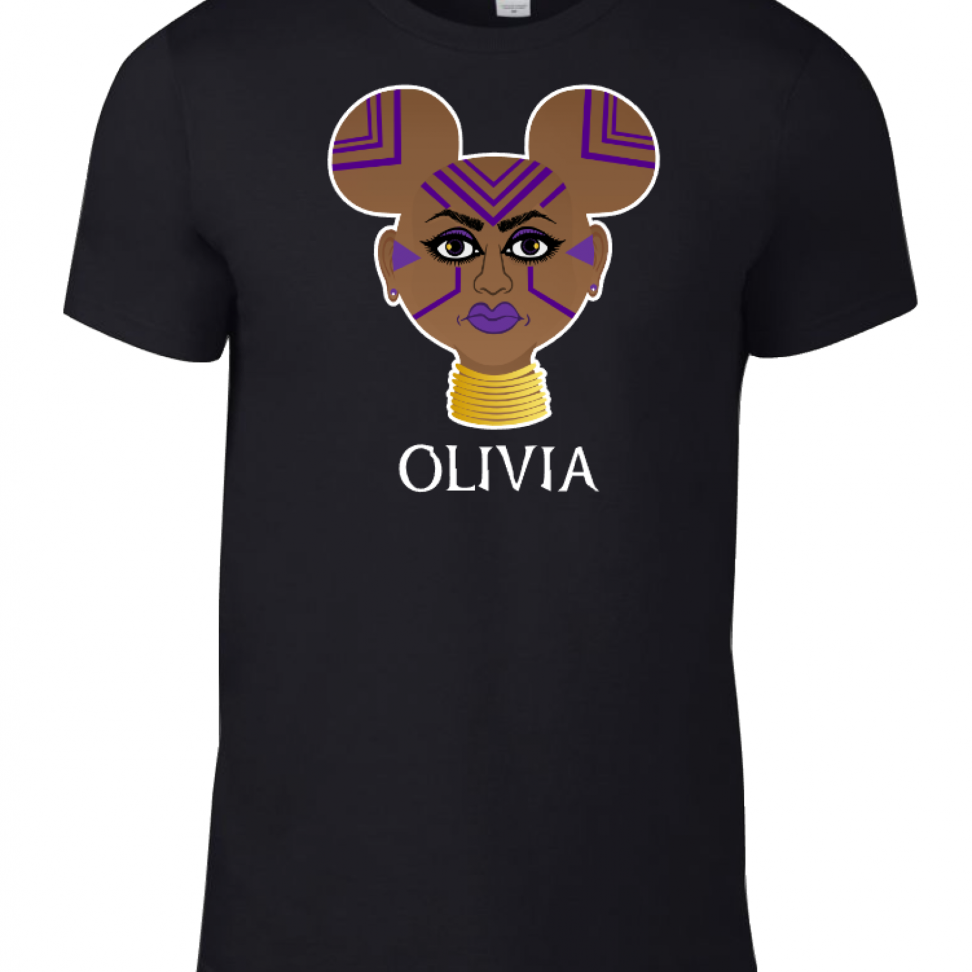 Custom Disney Black Panther Super Hero Mickey Mouse and Minnie Mouse T-Shirt