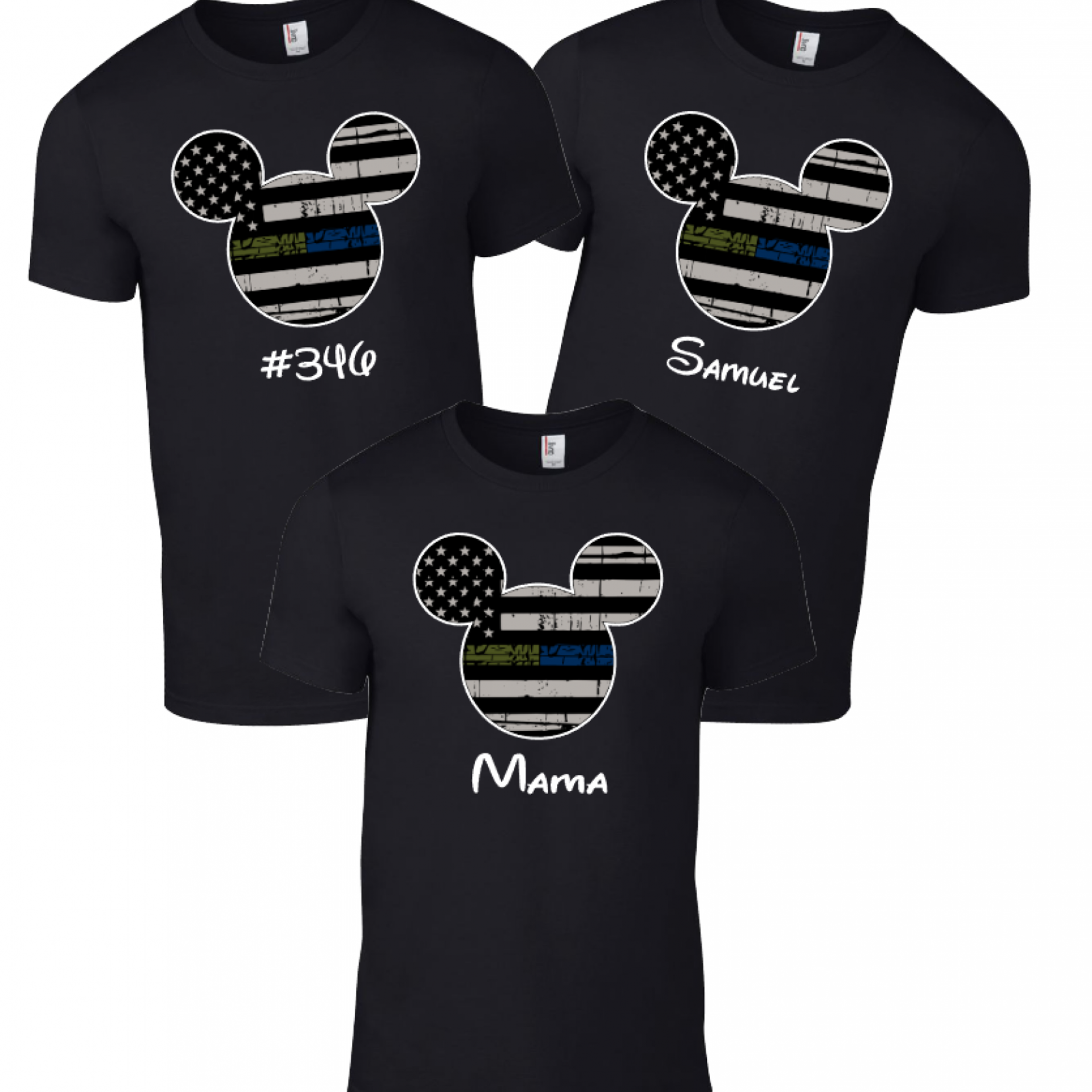 Custom Disney House Divided Disney US Marines Military Police Family Mickey Mouse Family Matching Shirts