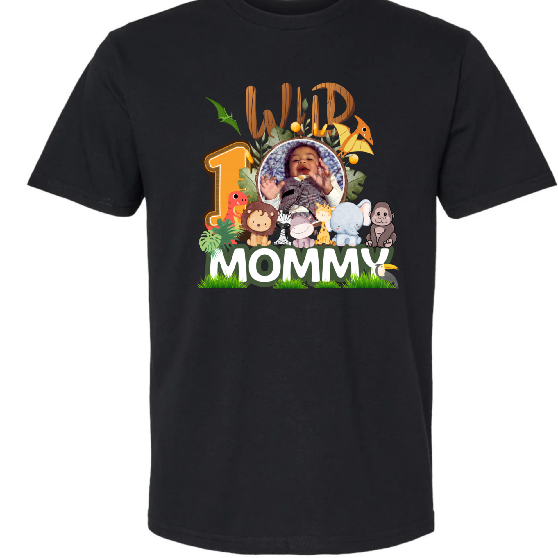 Personalized wild safari jungle wild one custom picture family T-shirt Theme