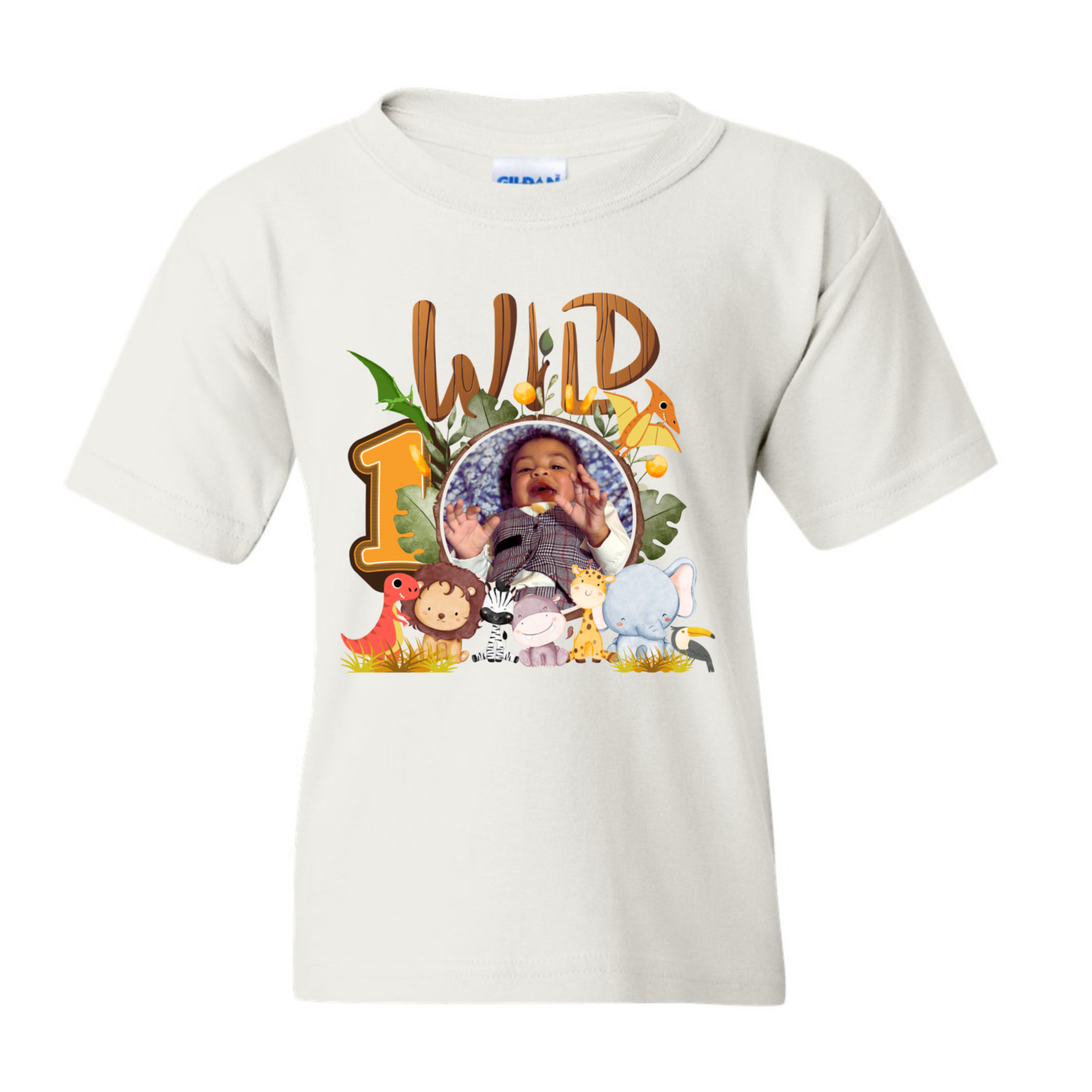 Personalized wild safari jungle wild one custom picture family T-shirt Theme