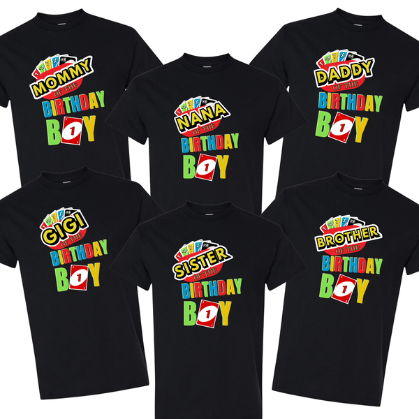 Custom UNO Birthday Boy Custom Tee Birthday Party Shirt