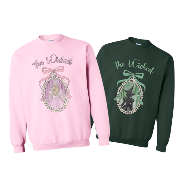 Coquette Bow Wicked Movie Inspired Pink & Green Couple Shirt, Changed For Good Shirt